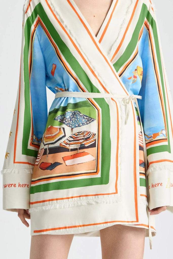 Ripple Effect Relaxed Mini Robe Dress