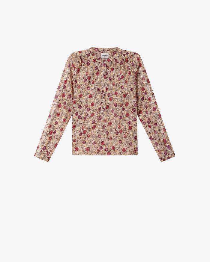 Maria Blouse Ecru Raspberry