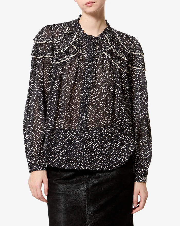Christa Blouse Black Ecru