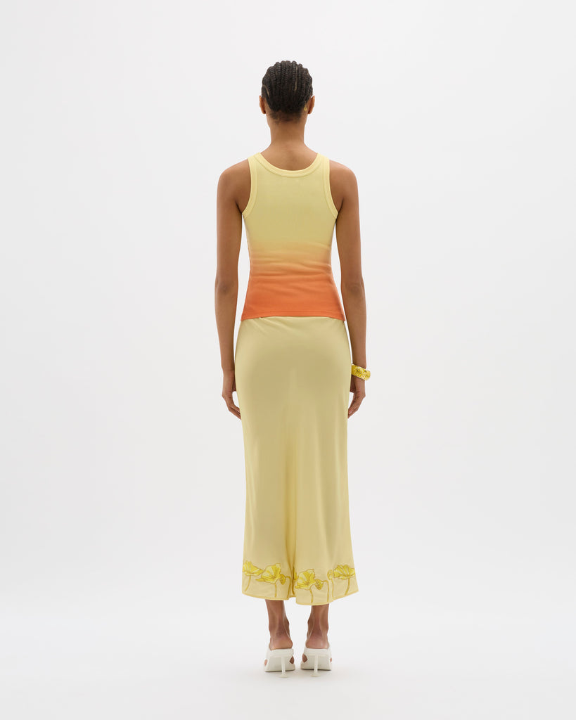 Yin Ribbed Singlet Sunset