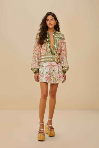 Palm Dream Mini Skirt