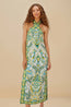 Tropical Tapestry Halter Neck Maxi Dress