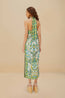 Tropical Tapestry Halter Neck Maxi Dress