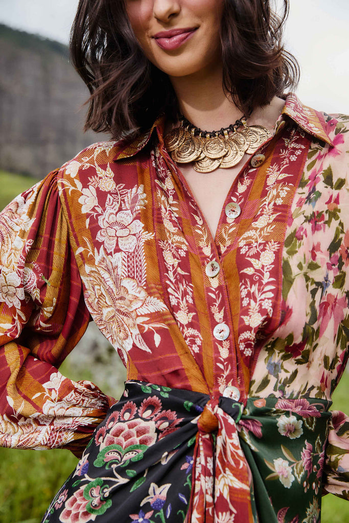 Mix Print Mini Dress