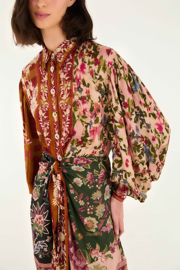 Mix Print Mini Dress