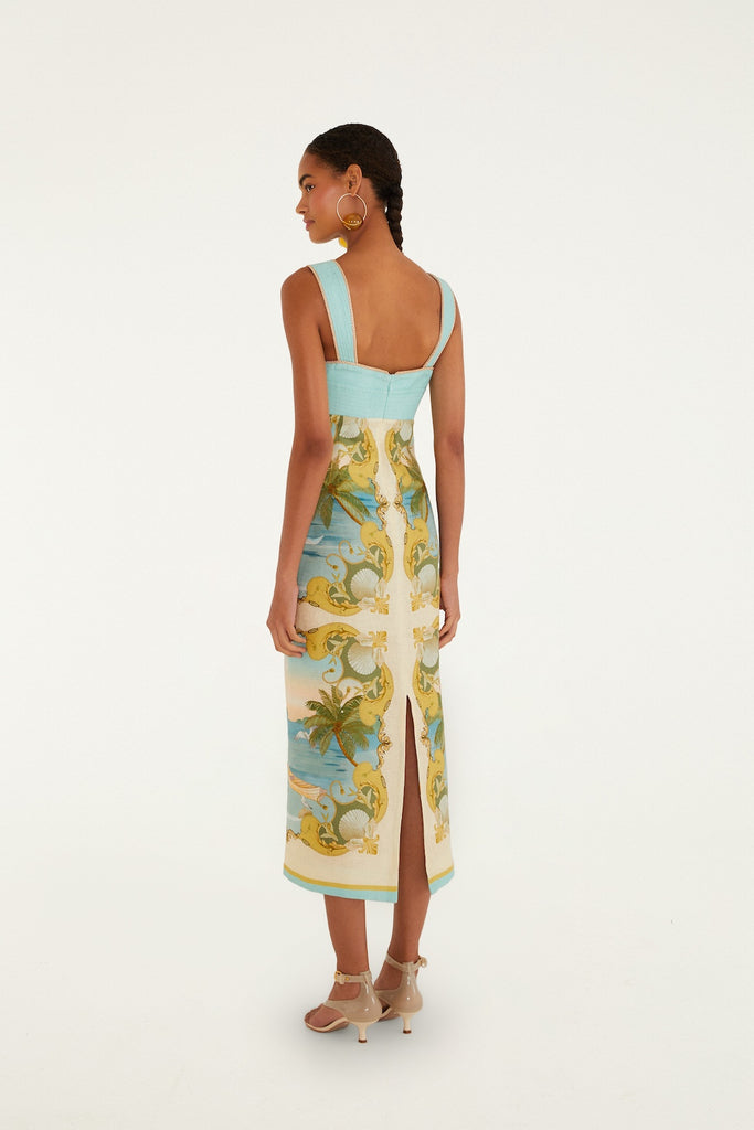 Royal Sea Sleeveless Maxi Dress