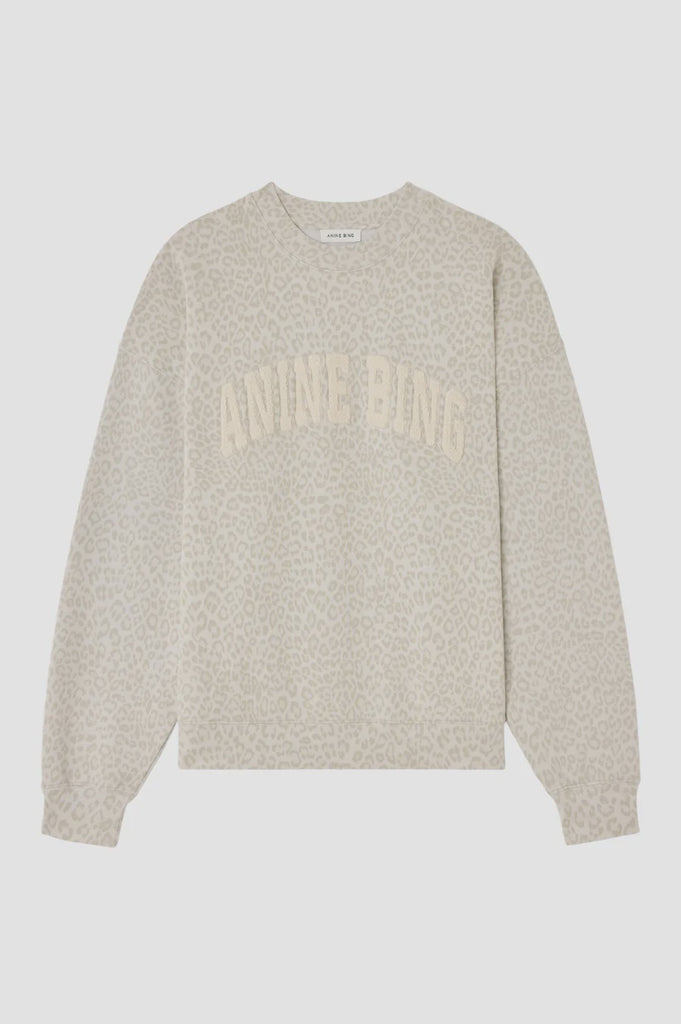 Miles Sweatshirt Washed White Leopard