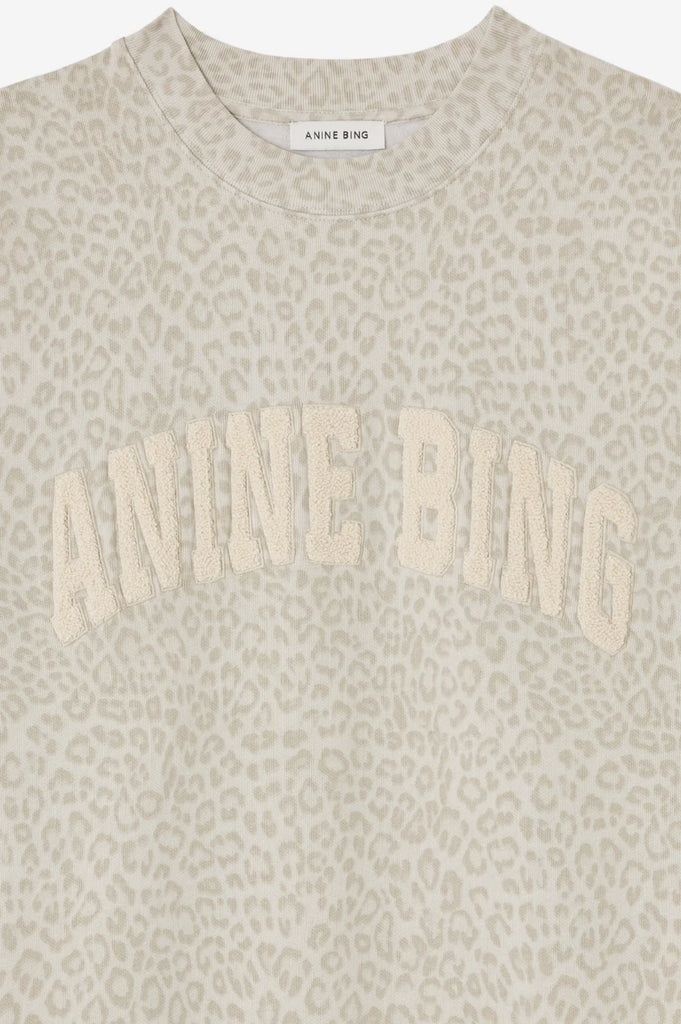 Miles Sweatshirt Washed White Leopard