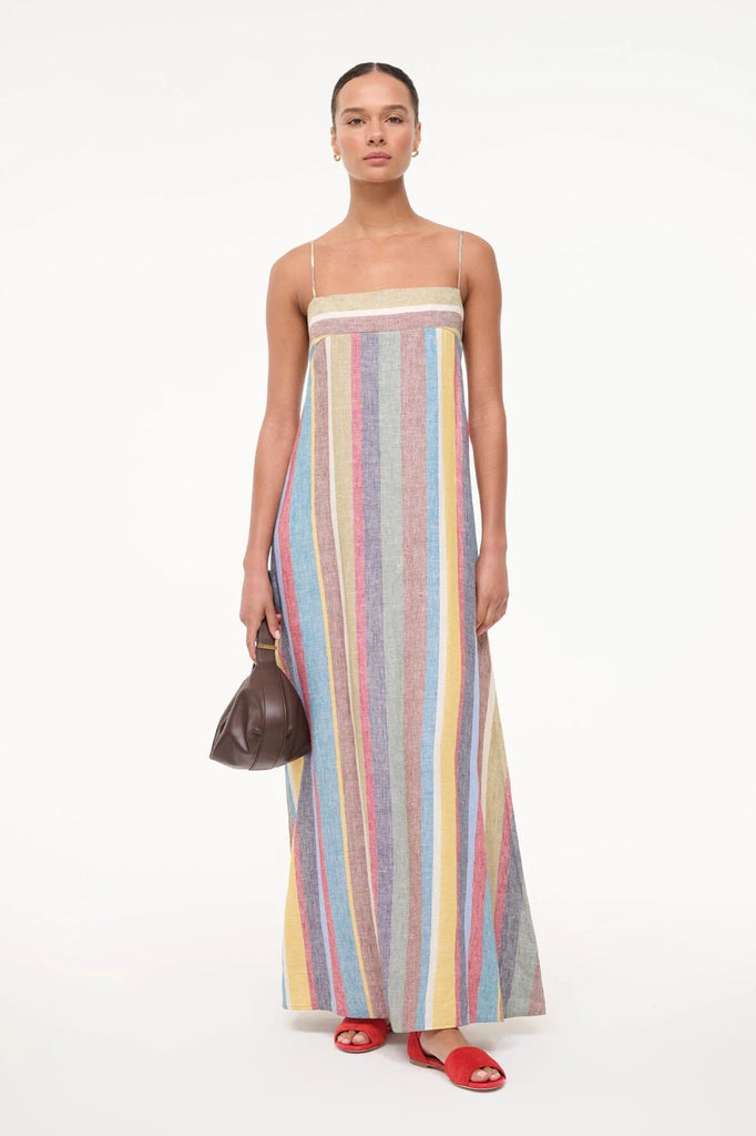 Laura Linen Dress Market Stripe