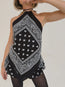 Bandana Halter Top Black