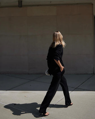 Aurelia Silk Twill Trouser Black