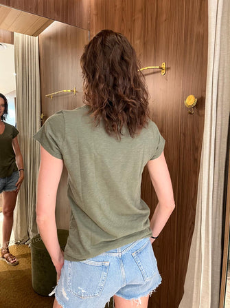 Jillian V Neck Tee Elm