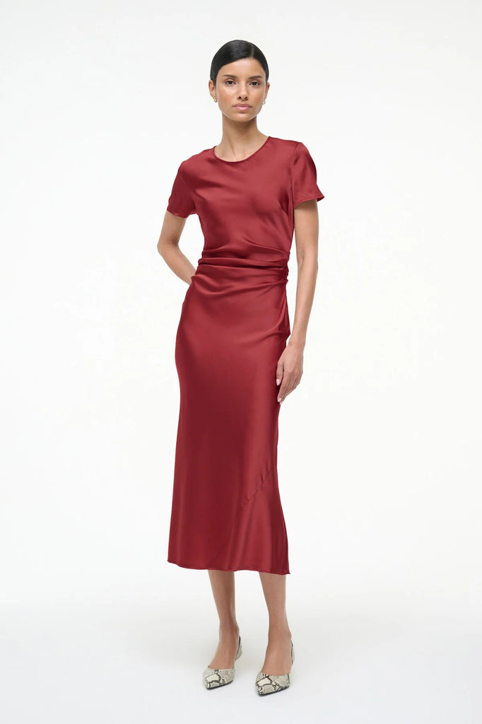 Marcel Silk Dress Sangria