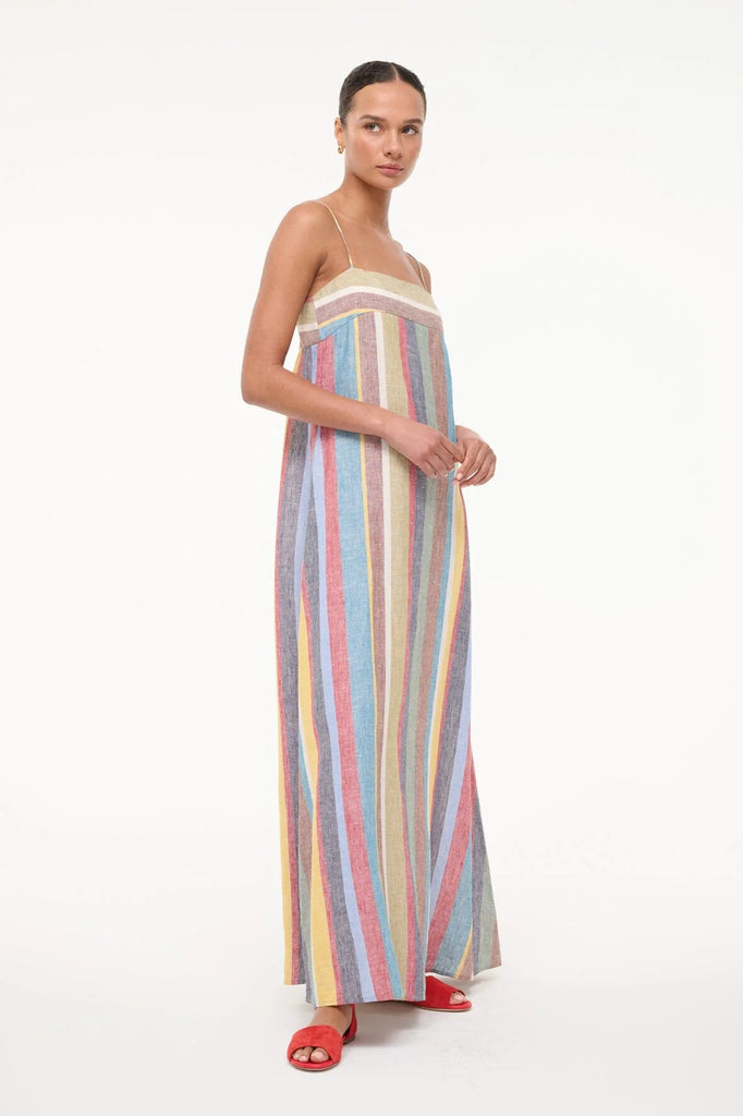 Laura Linen Dress Market Stripe