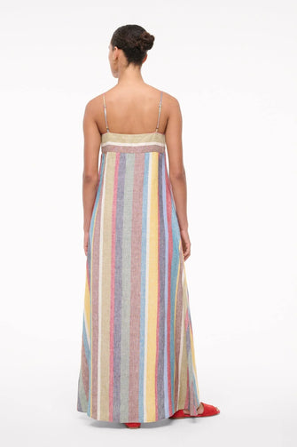 Laura Linen Dress Market Stripe