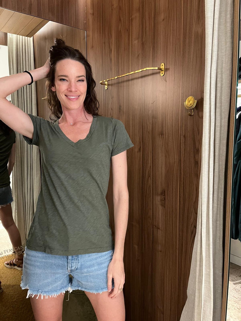 Lilith V Neck Tee Elm