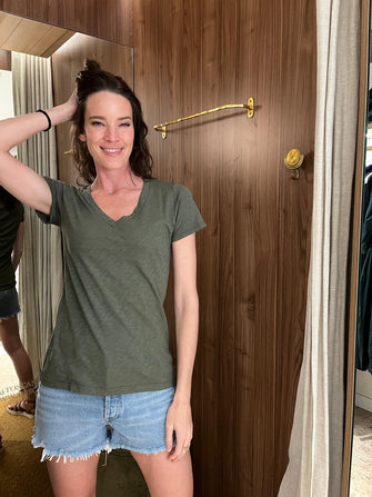 Lilith V Neck Tee Elm