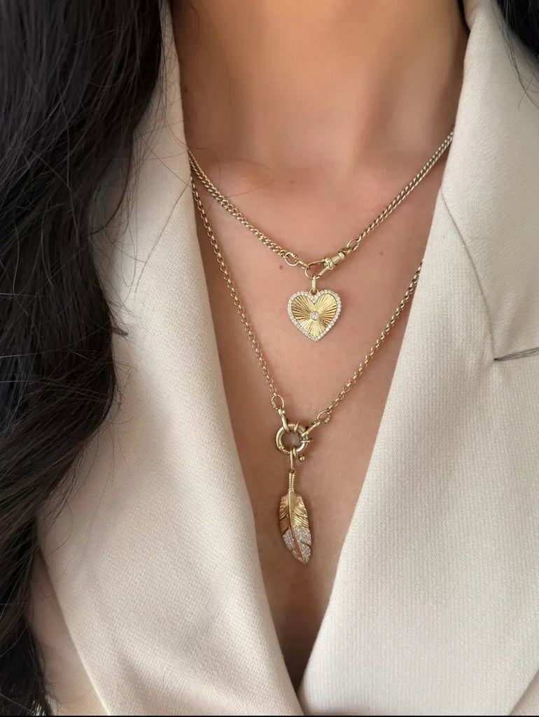Diamond Feather Pendant