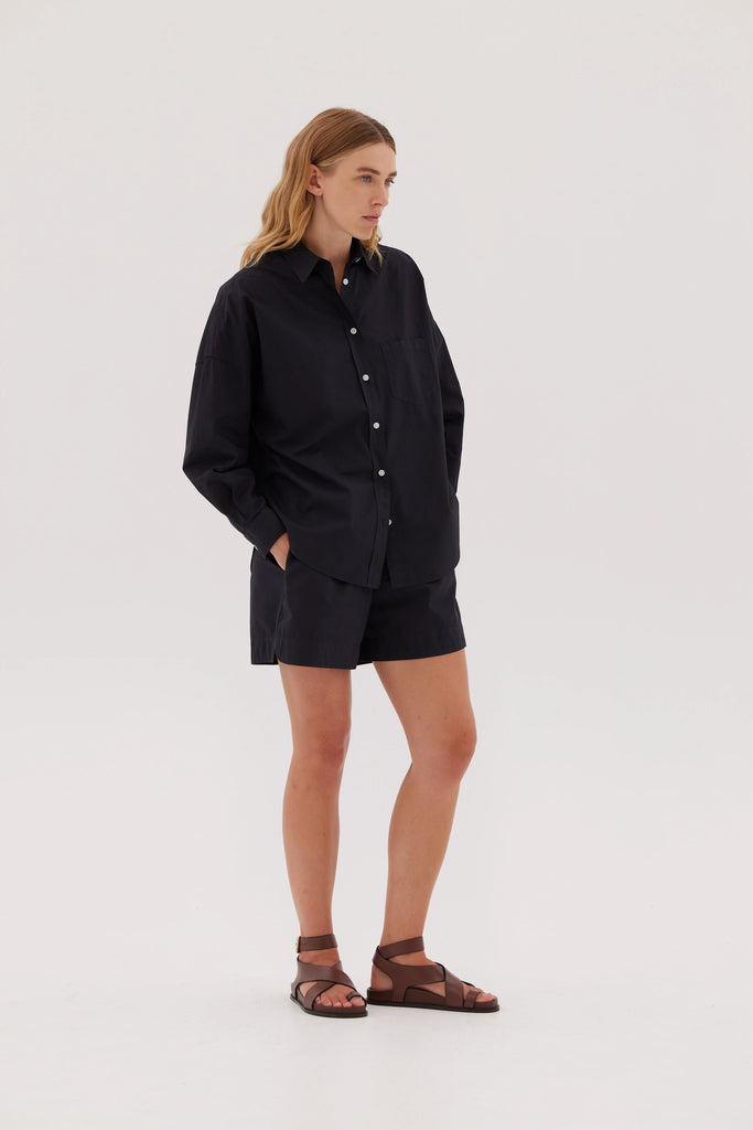 Chiara Poplin Shirt Black