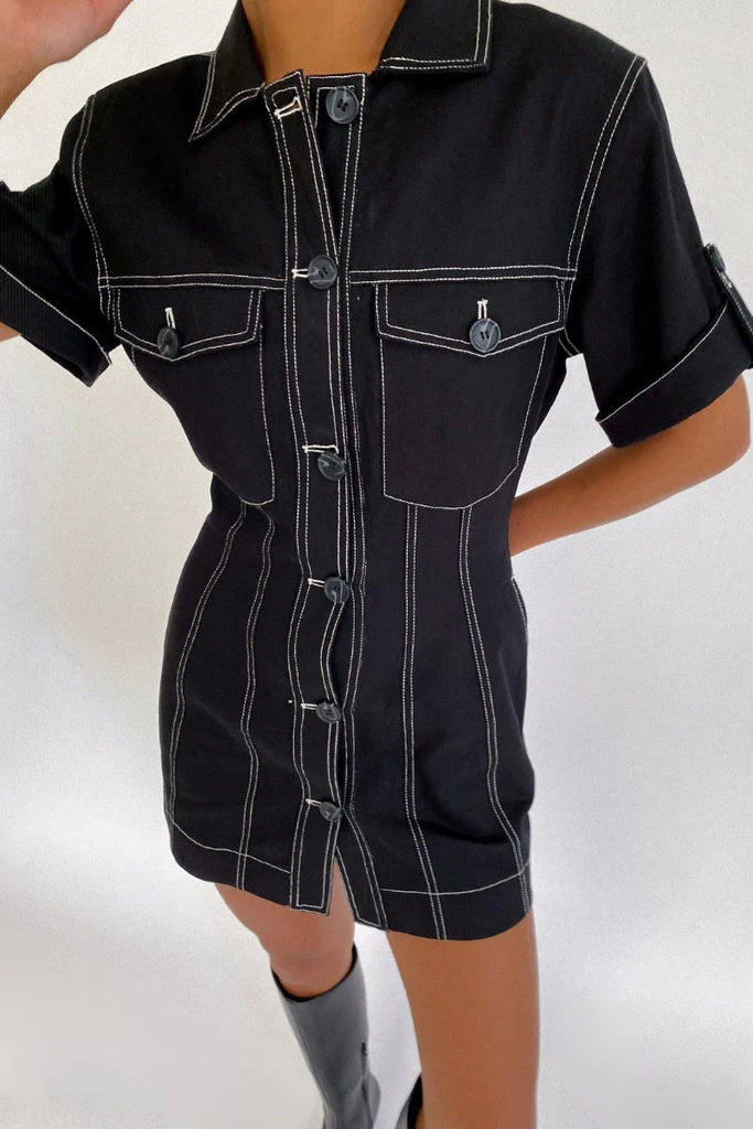 Sully Button Front Mini Dress