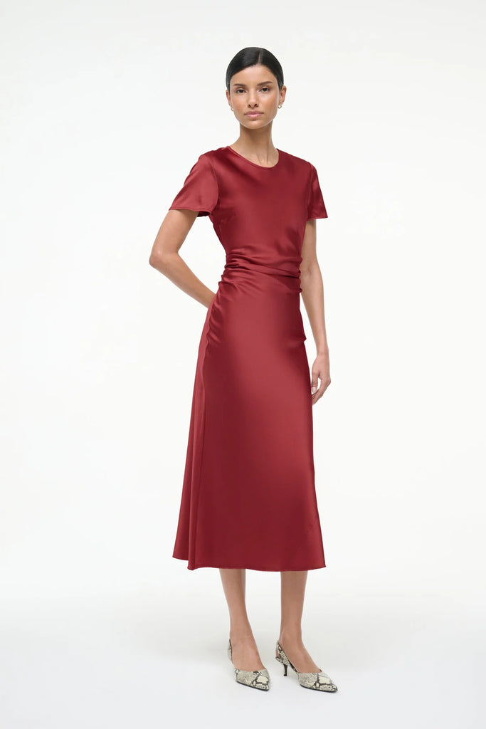 Marcel Silk Dress Sangria