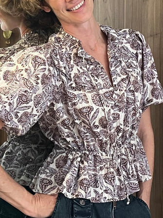 Elvie Short Sleeve Cotton Top Meadow