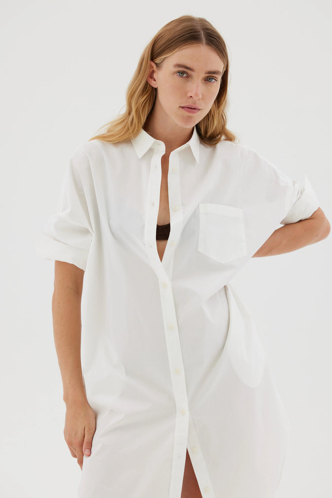 Chiara Shirt Dress White