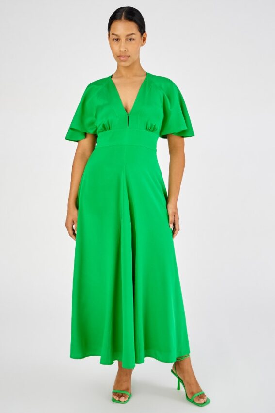 Cape Sleeve Dress Jewel Green