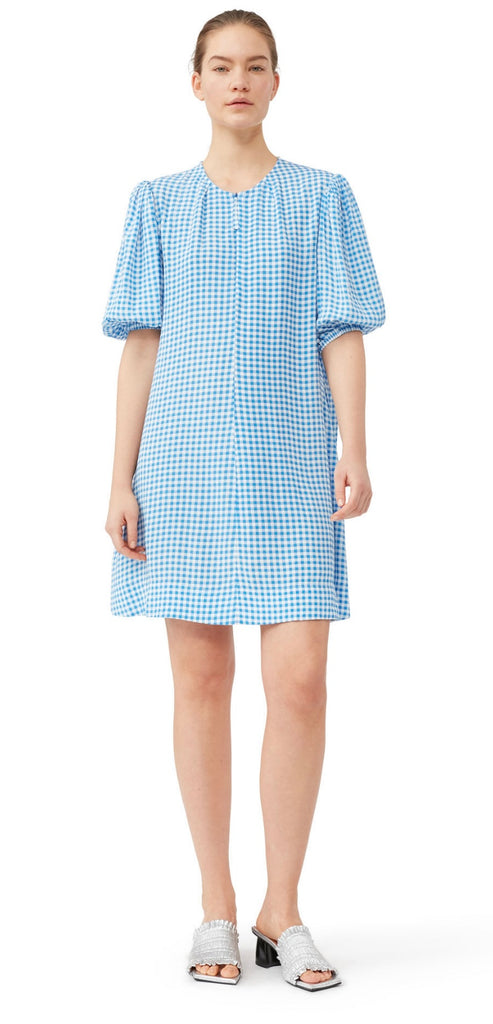 Printed Crepe Mini Dress