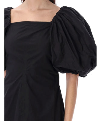 Cotton Poplin Mini Dress Black