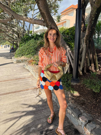 Metallic Raffia Lopsy Bag