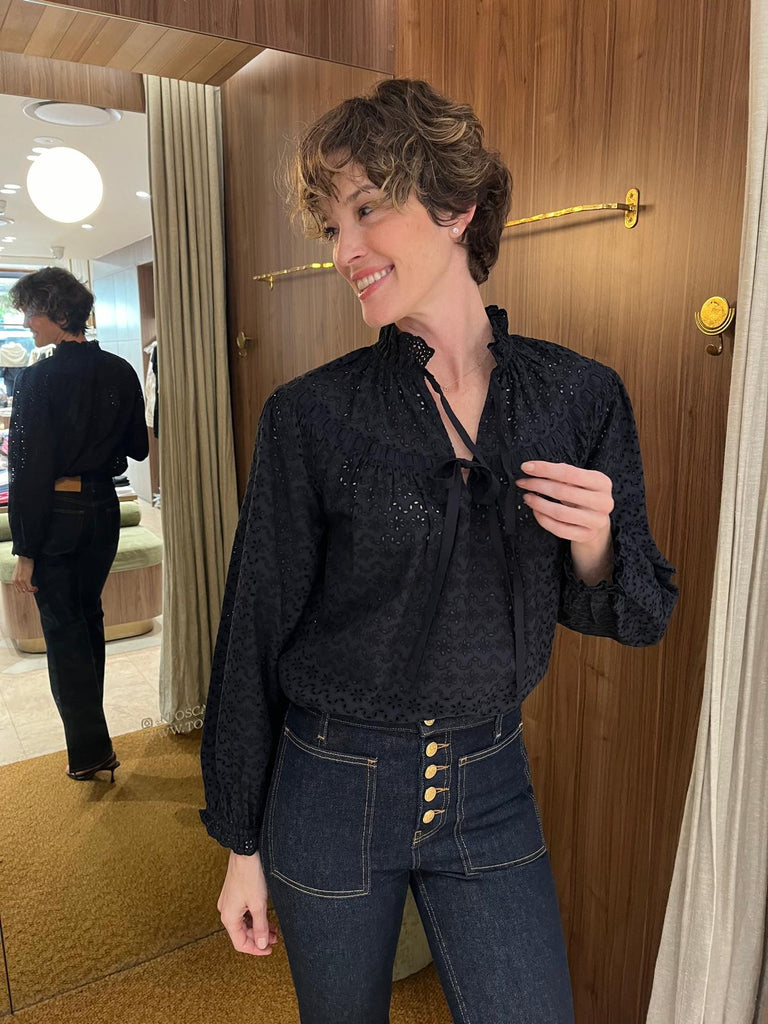 Avelie Cotton Blouse Midnight