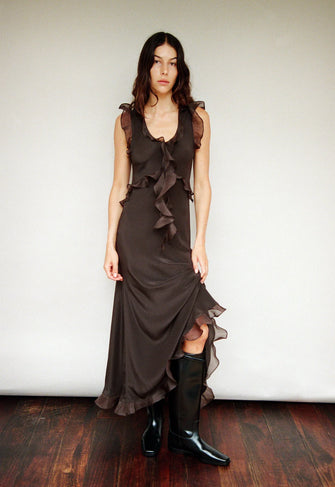 Weak in the Knees Dress Black Coffee
