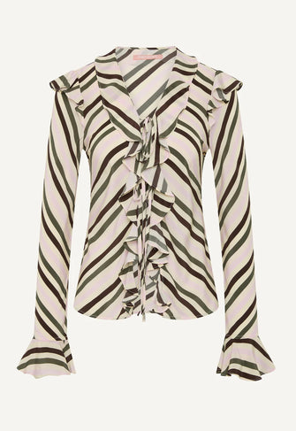 Cool About it Top Olive and Petal Stripe