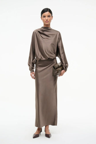Phoebe Silk Dress Truffle