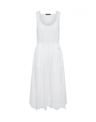 Invitation Dress Sleeveless Embroidered Dress White