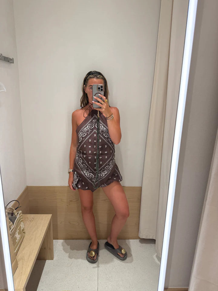 Bandana Halter Top Chocolate