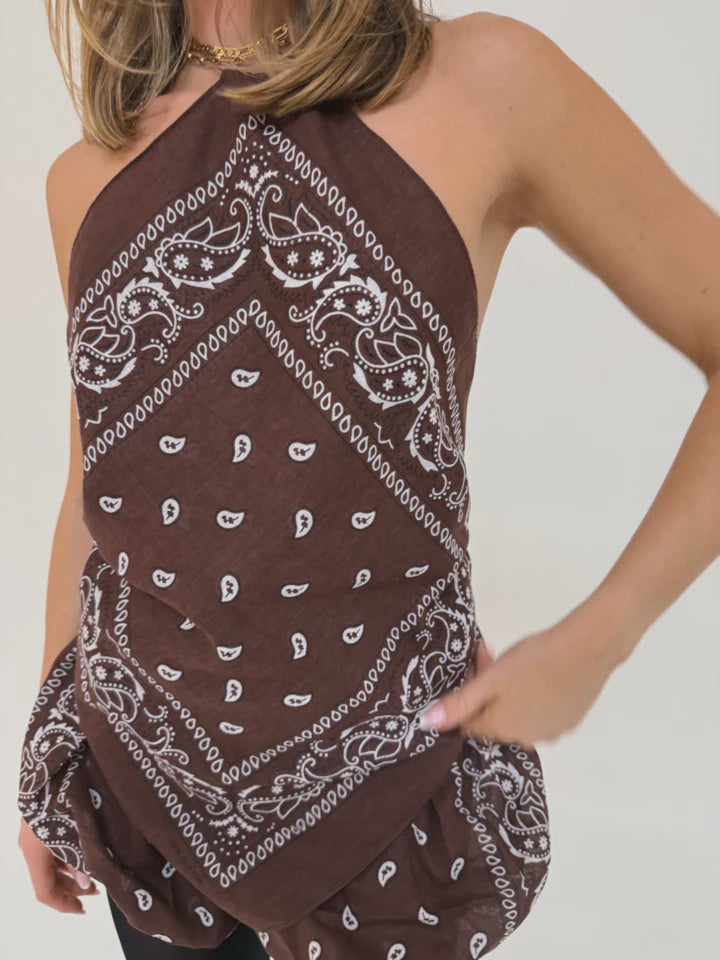 Bandana Halter Top Chocolate