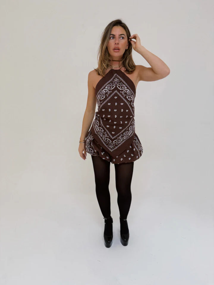 Bandana Halter Top Chocolate