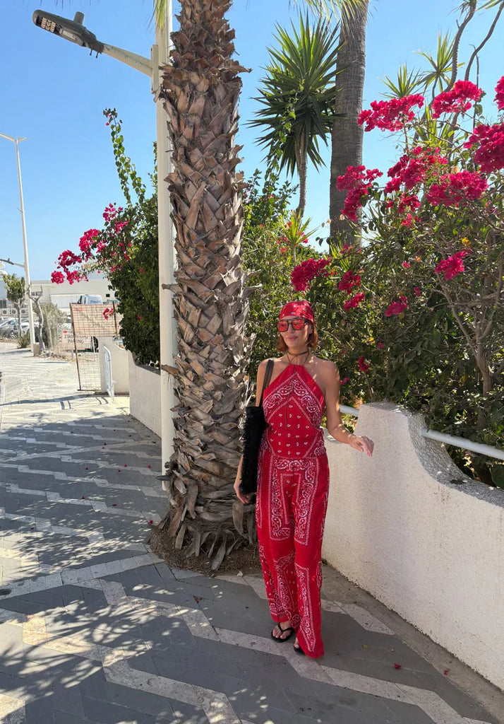 Bandana Halter Top Red