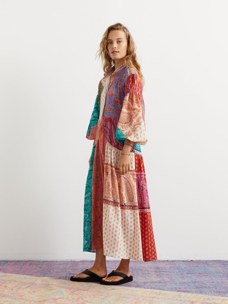 Kaleido Maxi Smock Dress