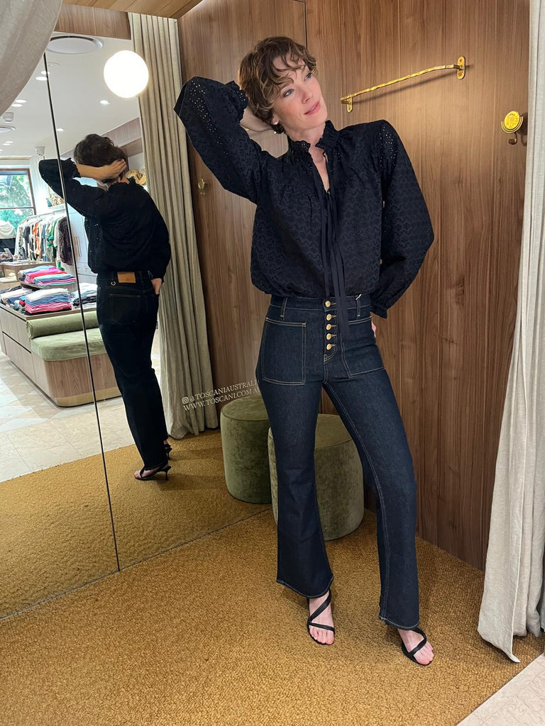 Avelie Cotton Blouse Midnight