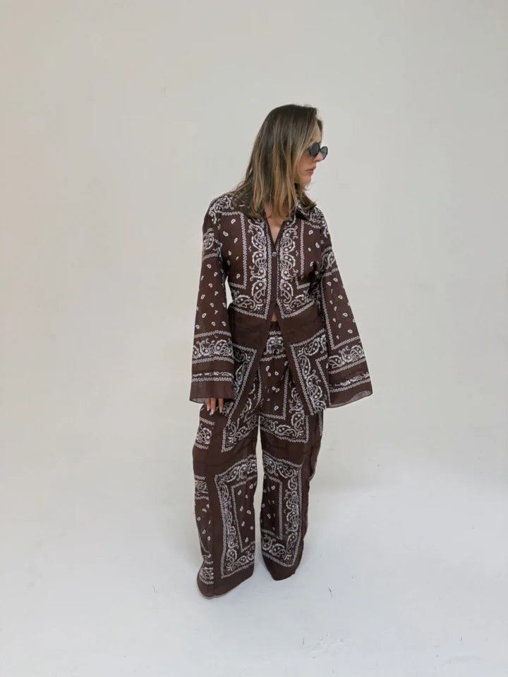 Bandana Wide Pant Chocolate