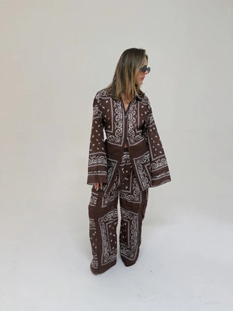 Bandana Wide Pant Chocolate
