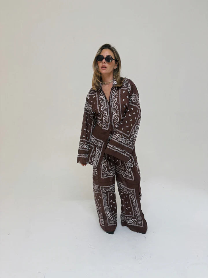 Bandana Wide Pant Chocolate