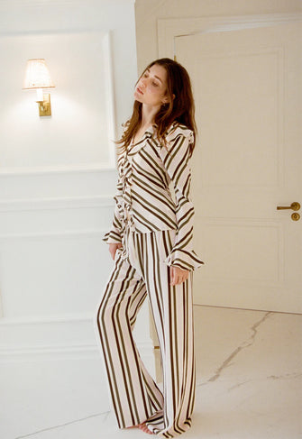 Aftersun Pant Olive and Petal Stripe