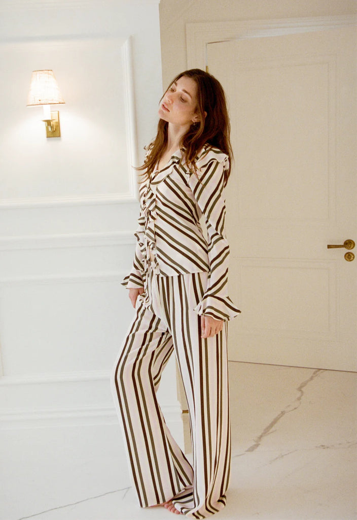 Cool About it Top Olive and Petal Stripe
