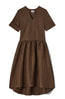 Crinkle Taffeta Check Long Dress