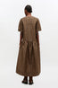 Crinkle Taffeta Check Long Dress