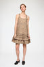 Printed Stretch Cotton U-neck Mini Dress Burro